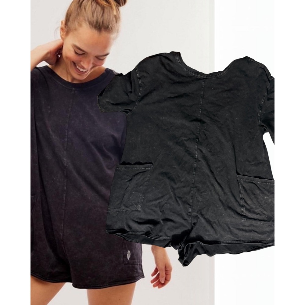 FP Movement Free People Hot Shot Mini Dress Romper Black Size M